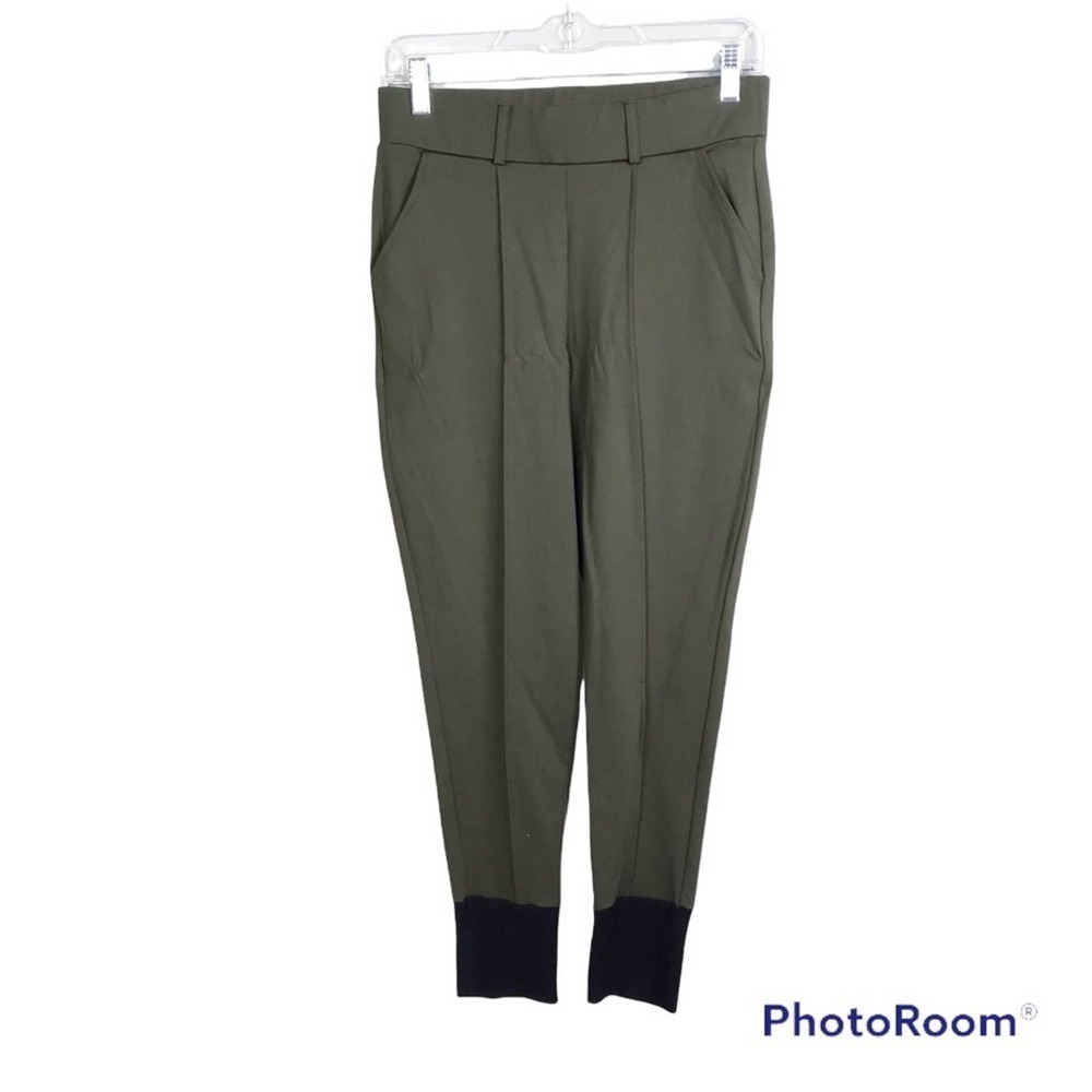 Koral dark green high rise pants with black ribbed cuffs leggings material nwot
